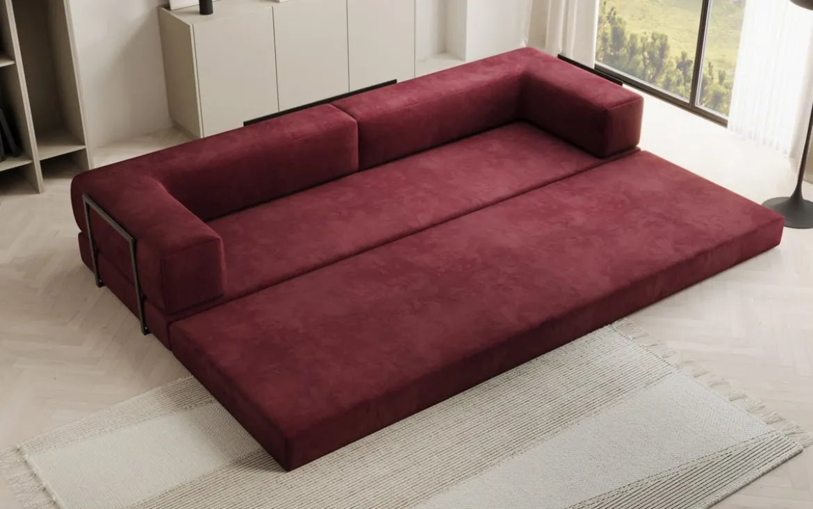 Designer Sofa Lazy 3 Sitzer XXL in Samt