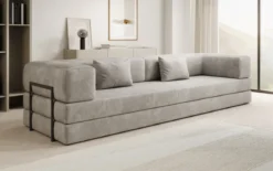 Designer Sofa Lazy 3 Sitzer XXL in Samt