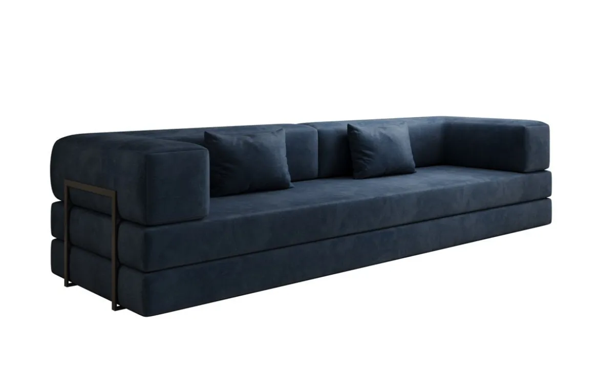 Designer Sofa Lazy 3 Sitzer XXL in Samt