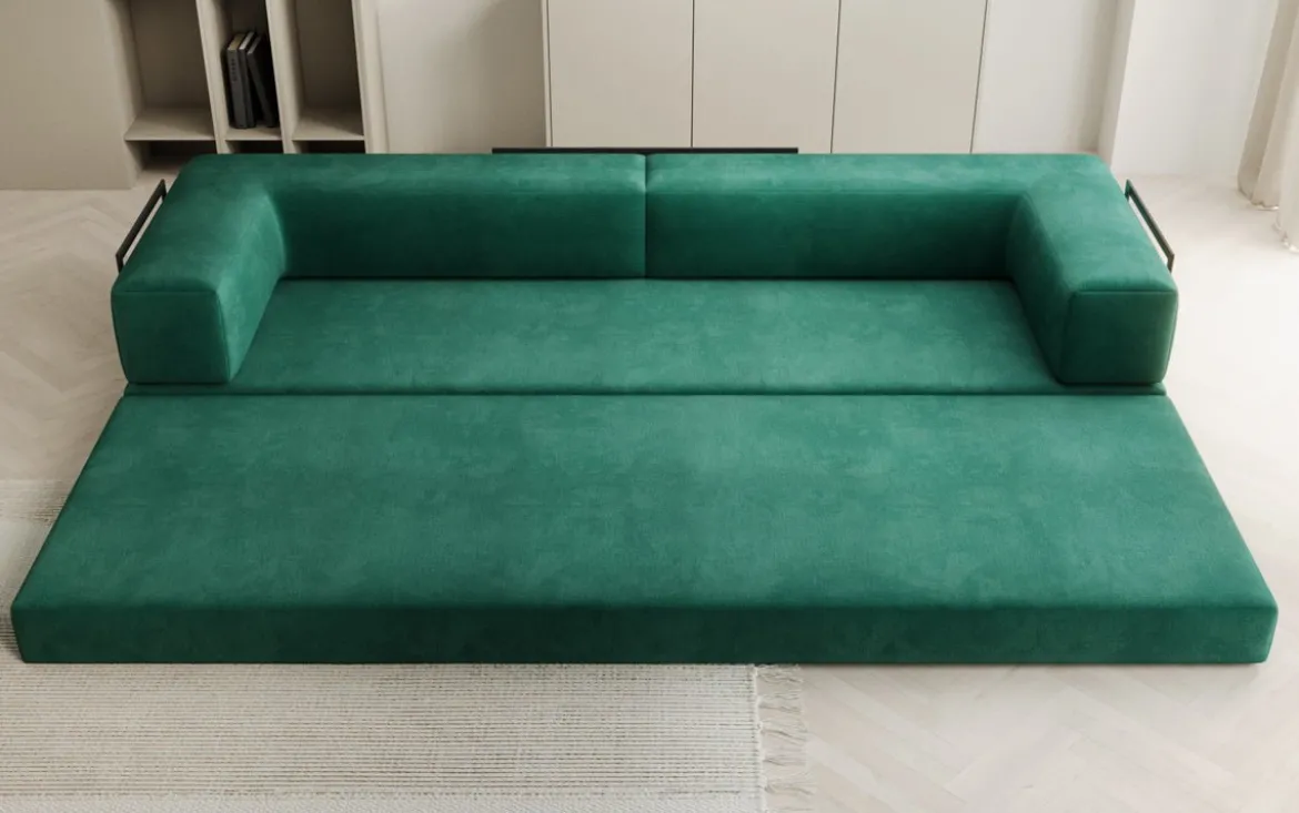 Designer Sofa Lazy 3 Sitzer XXL in Samt