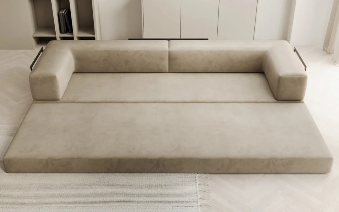 Designer Sofa Lazy 3 Sitzer XXL in Samt