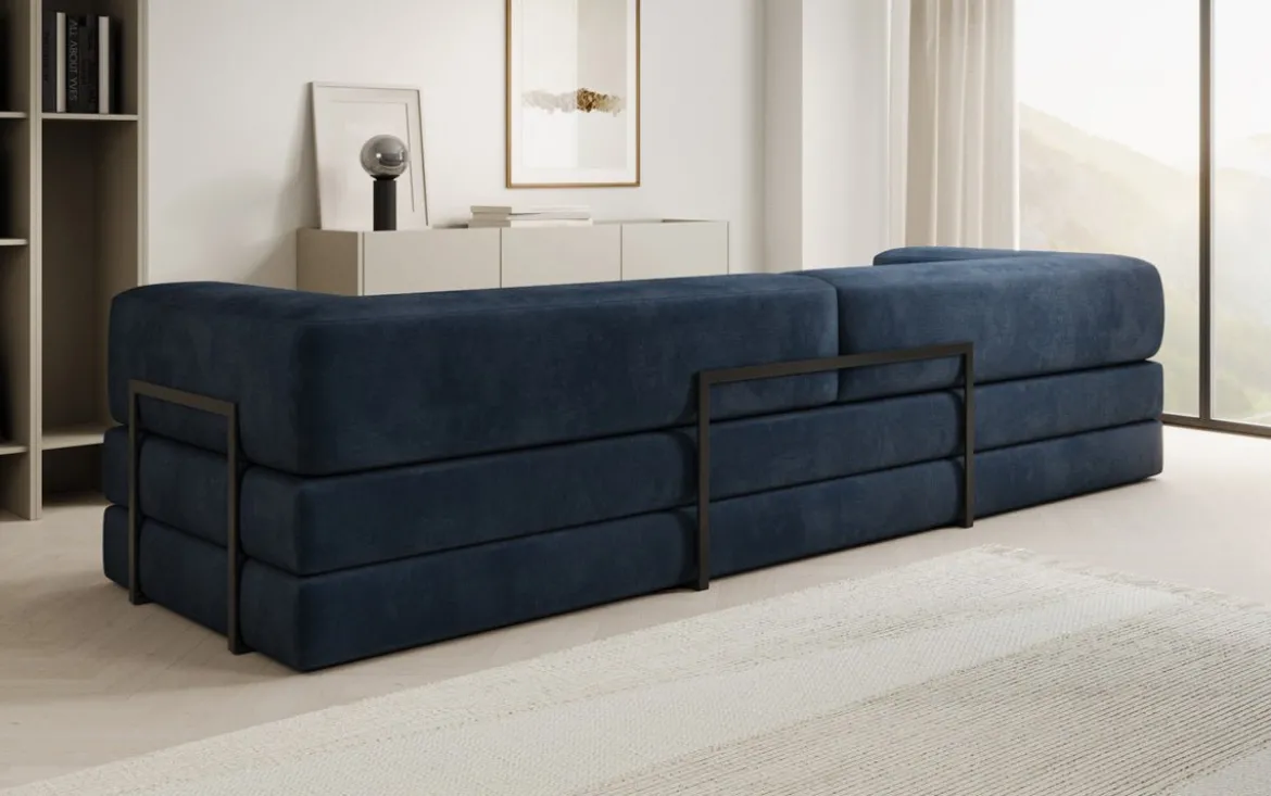 Designer Sofa Lazy 3 Sitzer XXL in Samt