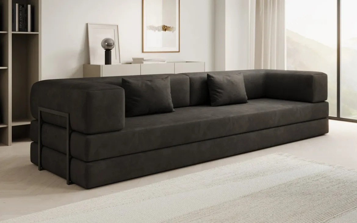 Designer Sofa Lazy 3 Sitzer XXL in Samt