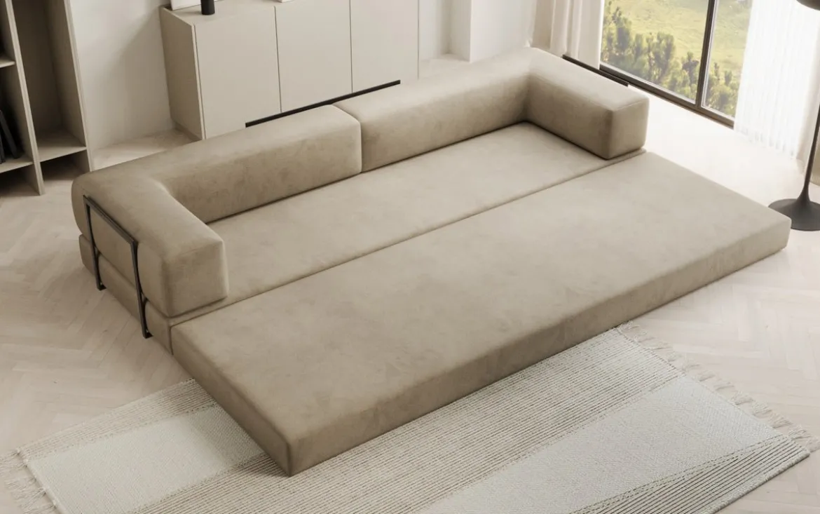 Designer Sofa Lazy 3 Sitzer XXL in Samt