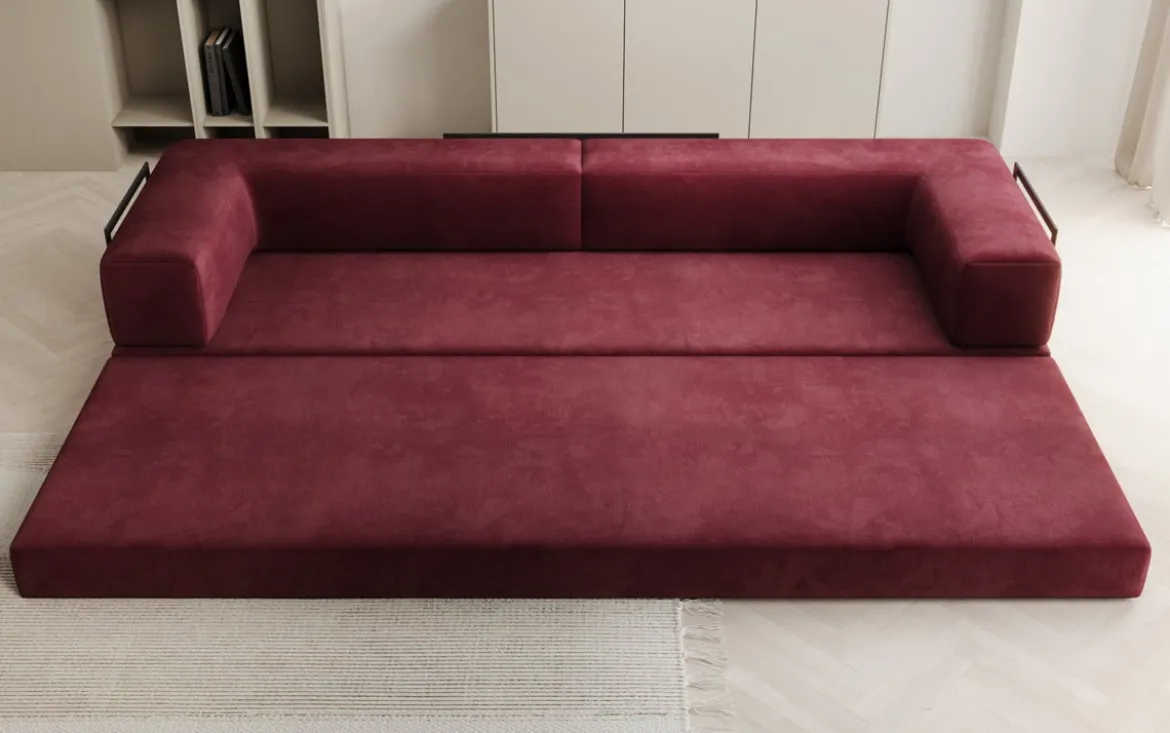 Designer Sofa Lazy 3 Sitzer XXL in Samt