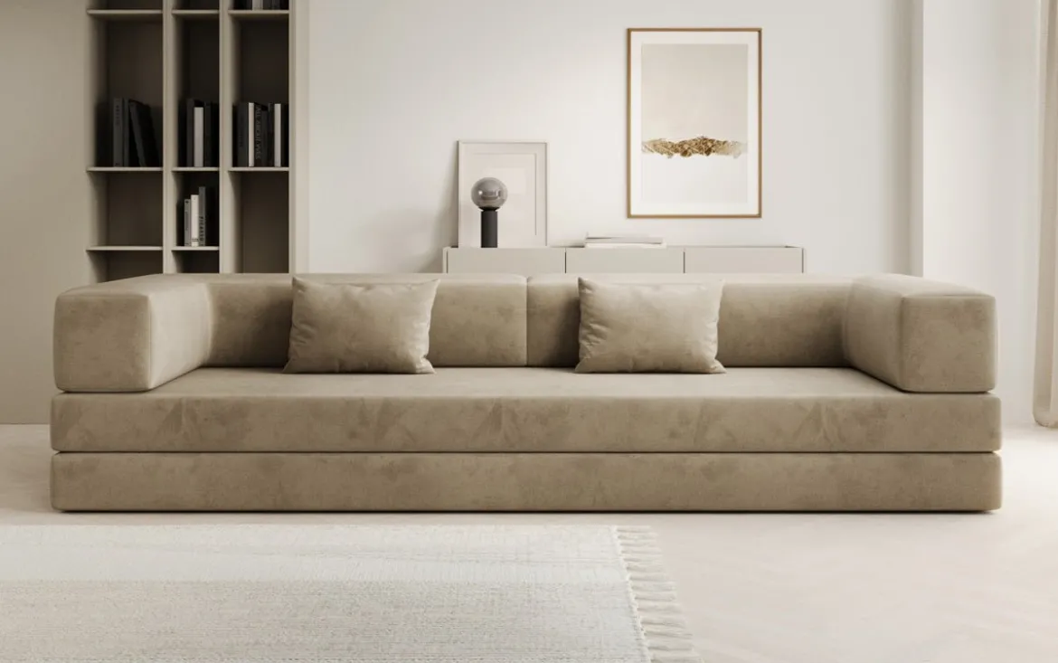 Designer Sofa Lazy 3 Sitzer XXL in Samt