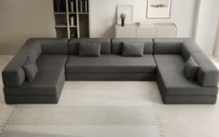 Designer Sofa Lazy U in Bouclé