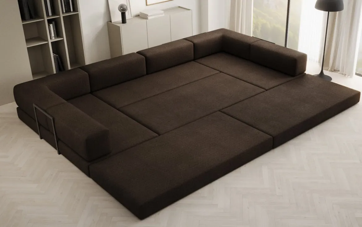 Designer Sofa Lazy U in Bouclé