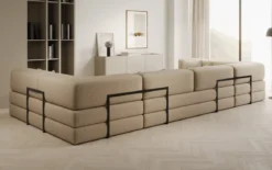 Designer Sofa Lazy U in Bouclé