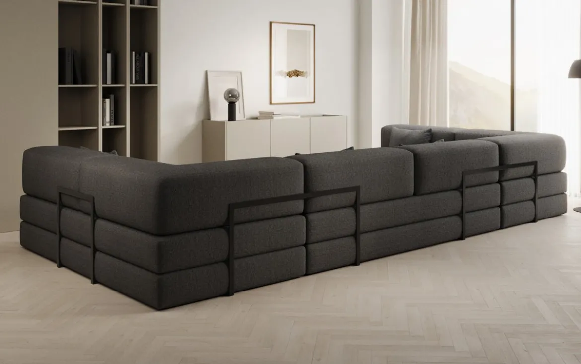 Designer Sofa Lazy U in Bouclé