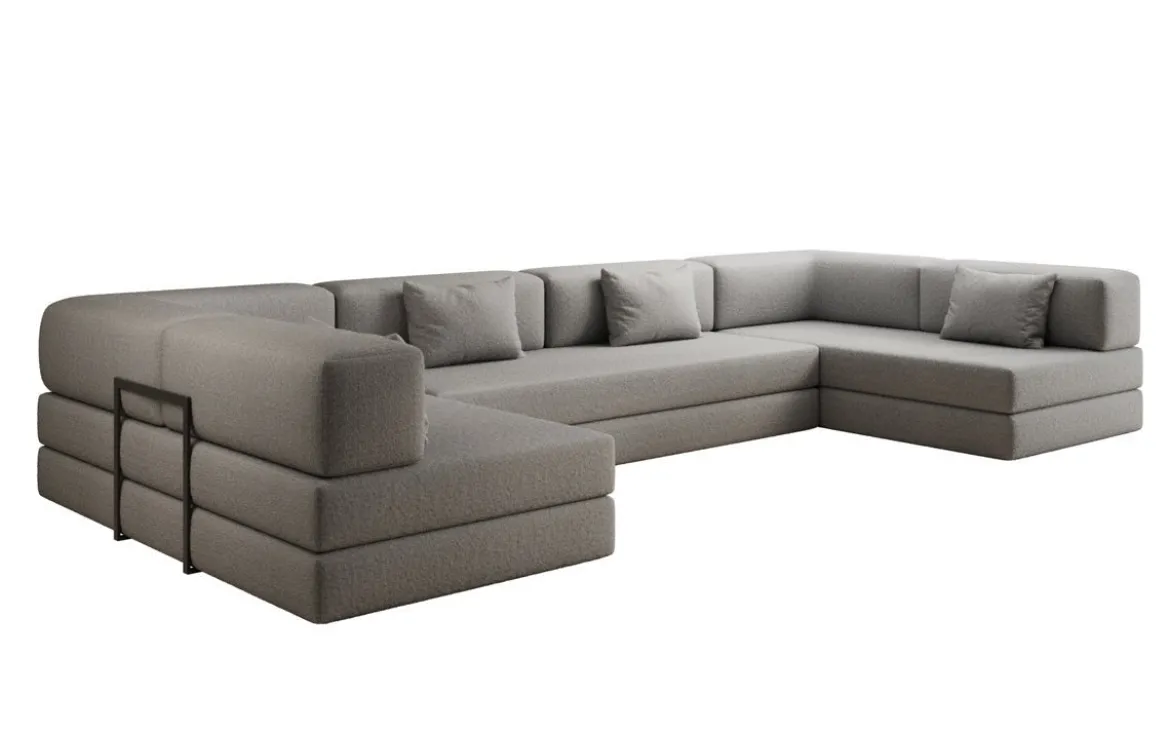 Designer Sofa Lazy U in Bouclé