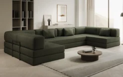 Designer Sofa Lazy U in Bouclé