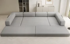 Designer Sofa Lazy U in Bouclé