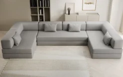 Designer Sofa Lazy U in Bouclé