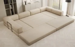 Designer Sofa Lazy U in Bouclé