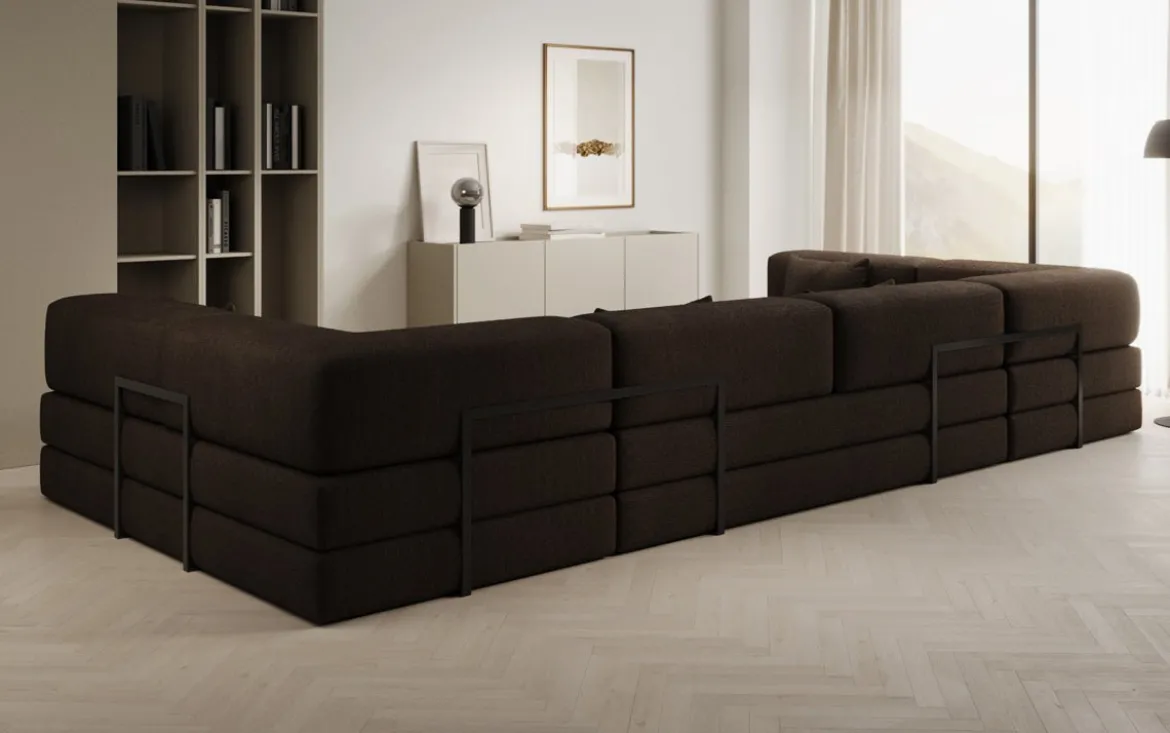 Designer Sofa Lazy U in Bouclé
