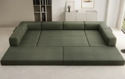 Designer Sofa Lazy U in Bouclé