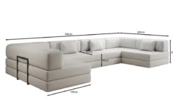 Designer Sofa Lazy U in Bouclé