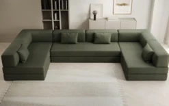 Designer Sofa Lazy U in Bouclé