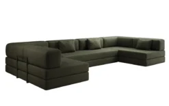 Designer Sofa Lazy U in Bouclé
