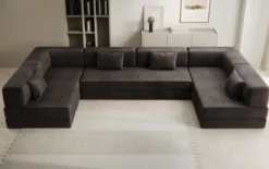 Designer Sofa Lazy U in Samt