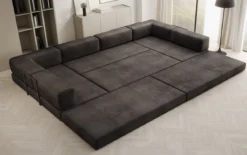 Designer Sofa Lazy U in Samt