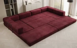 Designer Sofa Lazy U in Samt