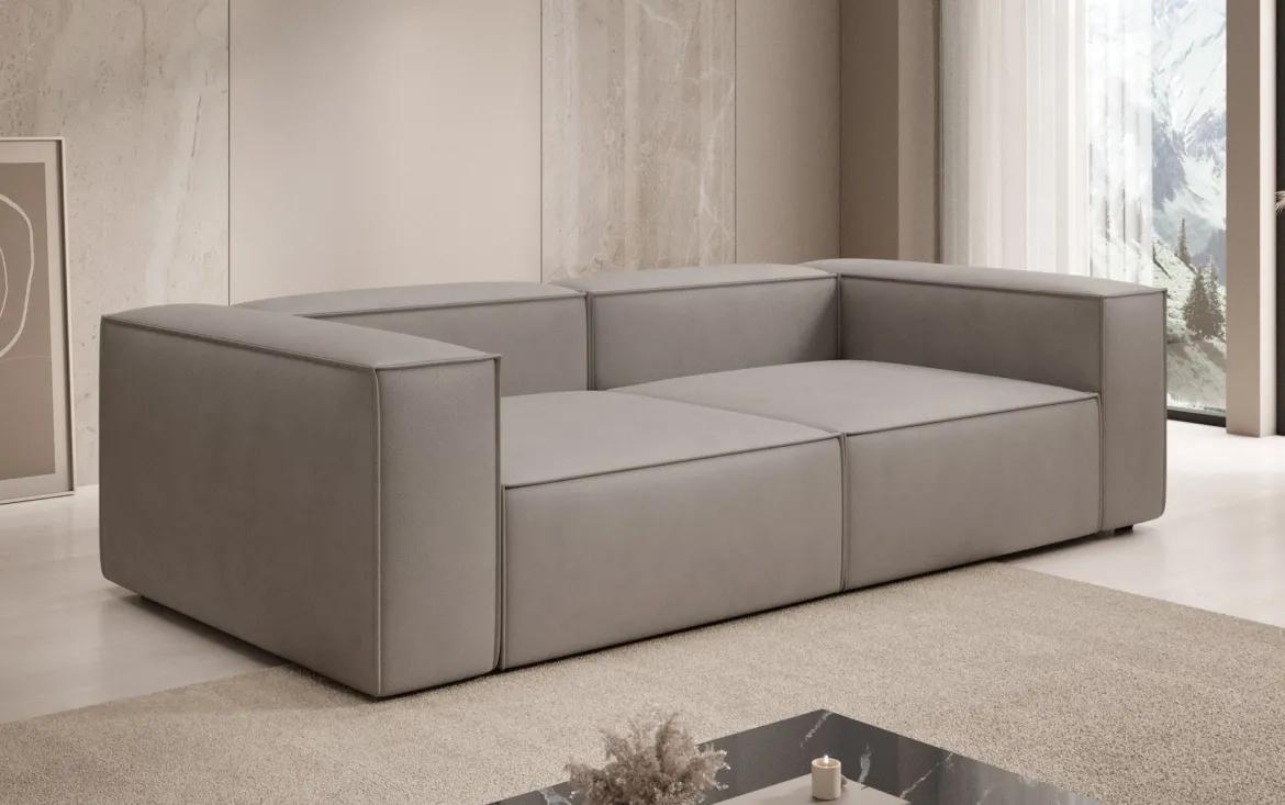 Designer Sofa Lesley 3 Sitzer in Echtleder