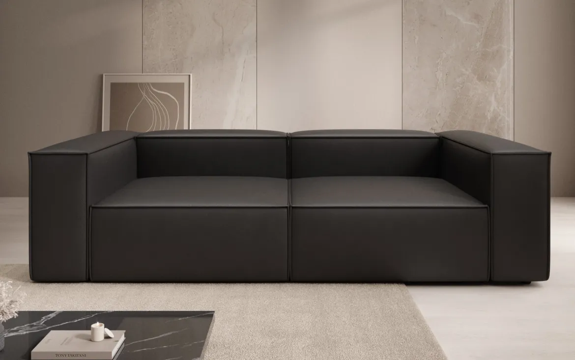 Designer Sofa Lesley 3 Sitzer in Echtleder
