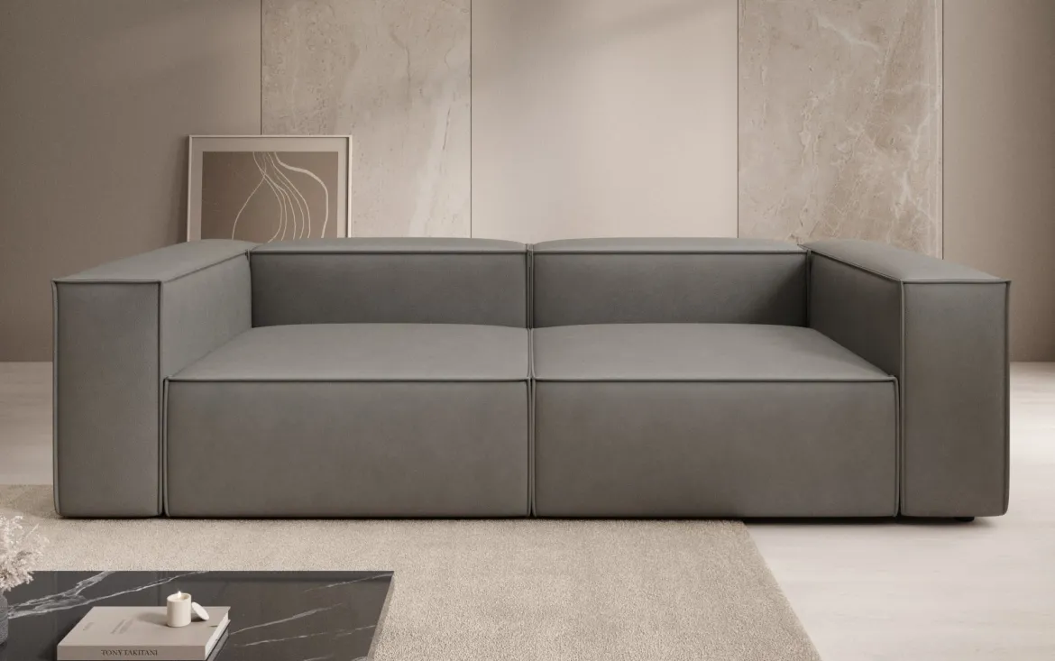 Designer Sofa Lesley 3 Sitzer in Echtleder