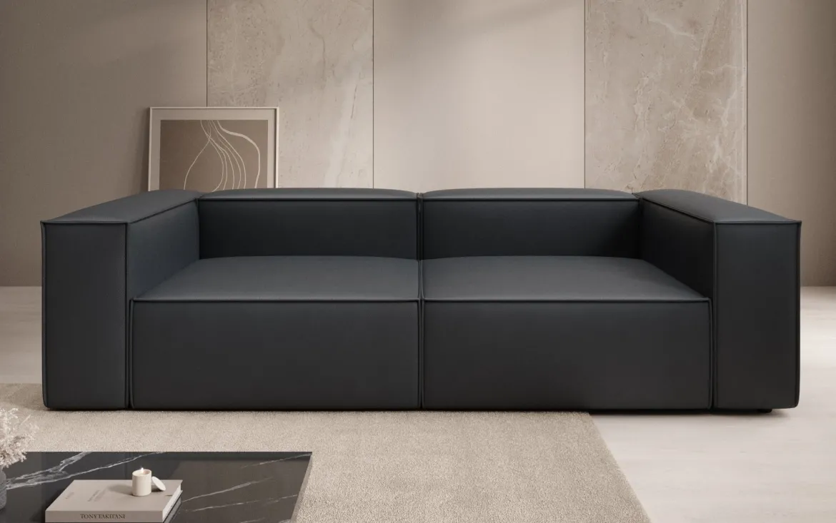 Designer Sofa Lesley 3 Sitzer in Echtleder