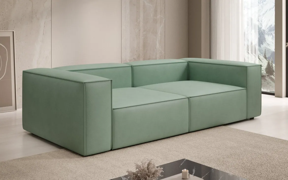 Designer Sofa Lesley 3 Sitzer in Echtleder