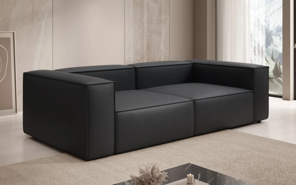 Designer Sofa Lesley 3 Sitzer in Echtleder