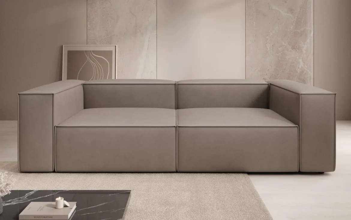 Designer Sofa Lesley 3 Sitzer in Echtleder