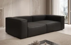 Designer Sofa Lesley 3 Sitzer in Echtleder