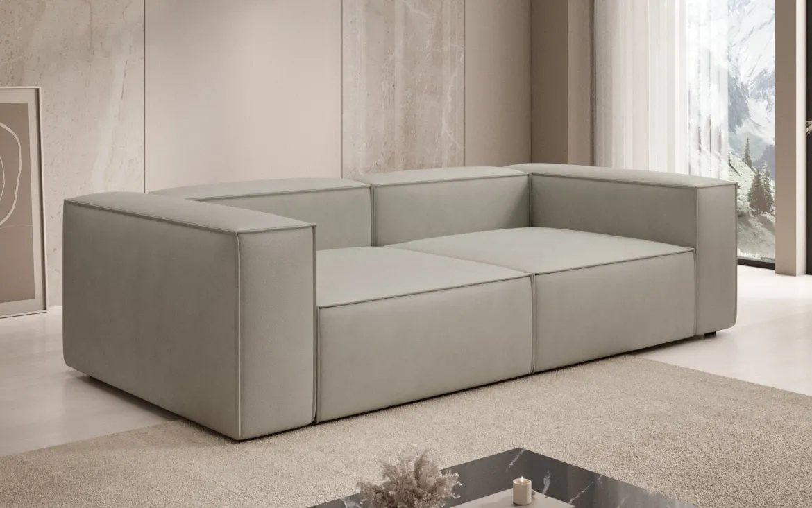 Designer Sofa Lesley 3 Sitzer in Echtleder