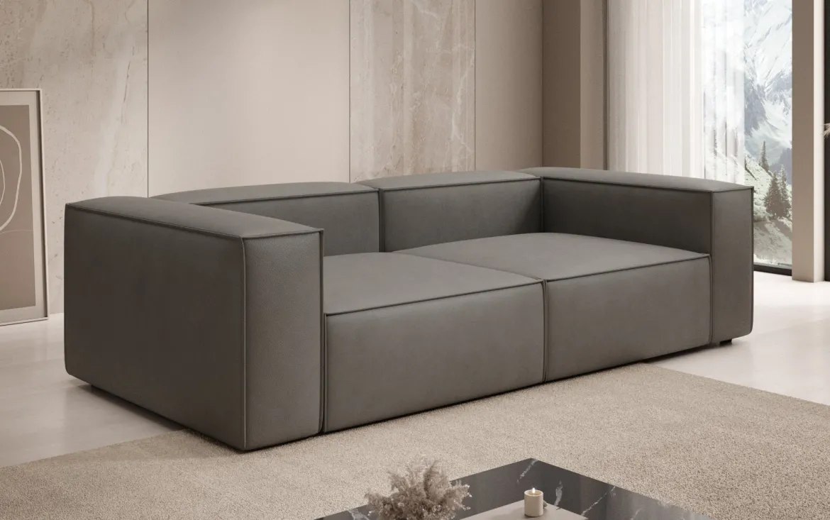Designer Sofa Lesley 3 Sitzer in Echtleder