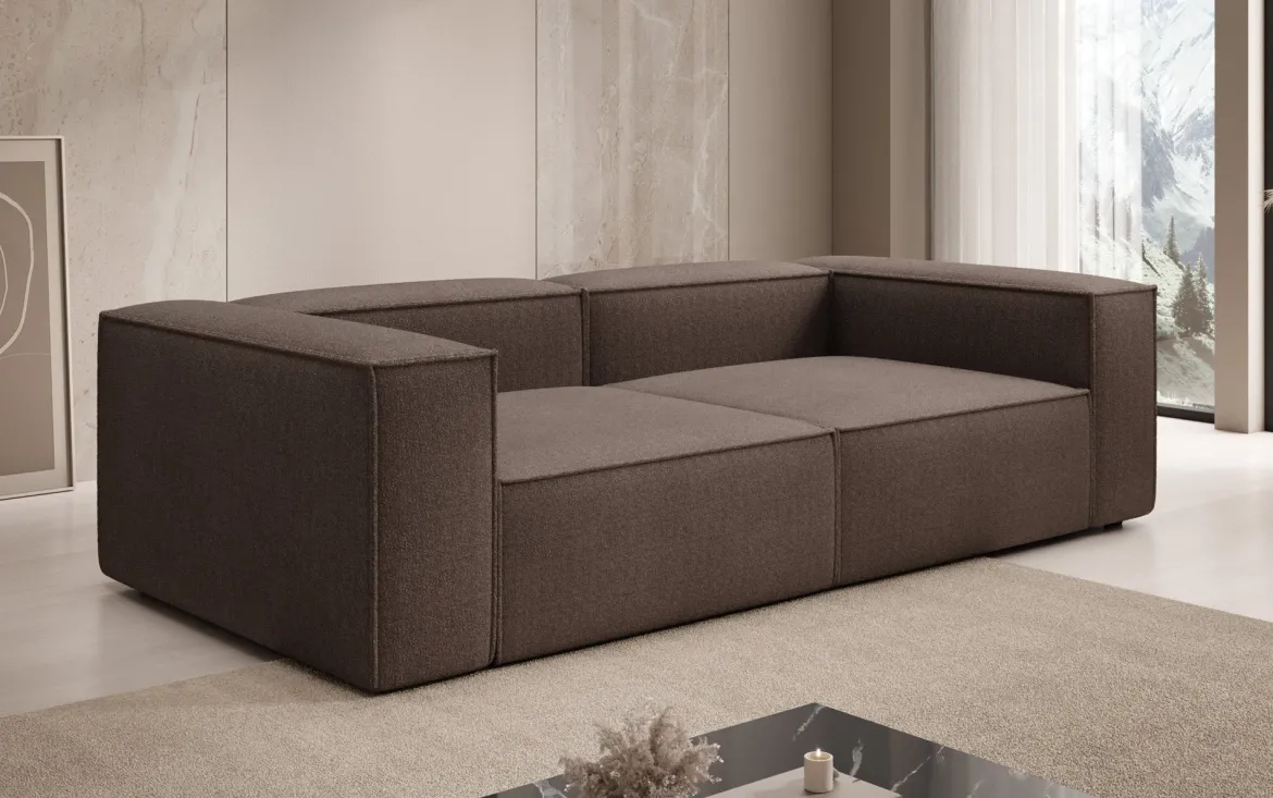 Designer Sofa Lesley 3 Sitzer in Bouclé