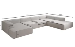 Designer Sofa Lesley U XXL in Bouclé