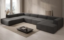 Designer Sofa Lesley U XXL in Bouclé