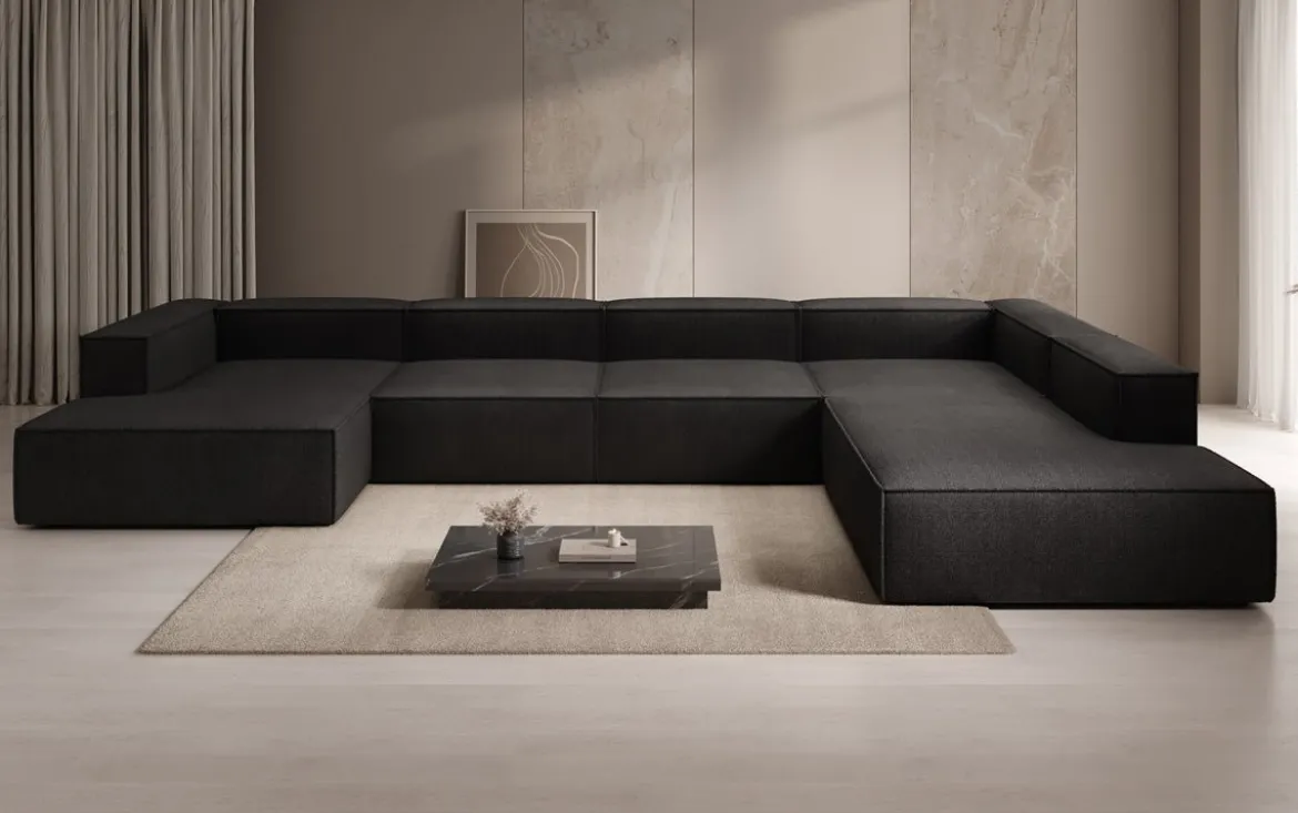 Designer Sofa Lesley U XXL in Bouclé