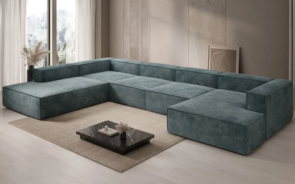 Designer Sofa Lesley U XXL in Cord