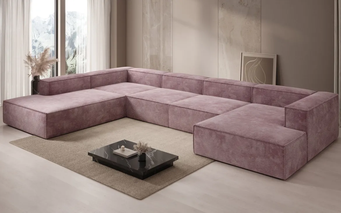 Designer Sofa Lesley U XXL in Cord