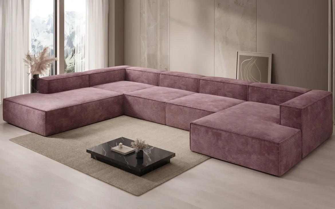 Designer Sofa Lesley U XXL in Cord