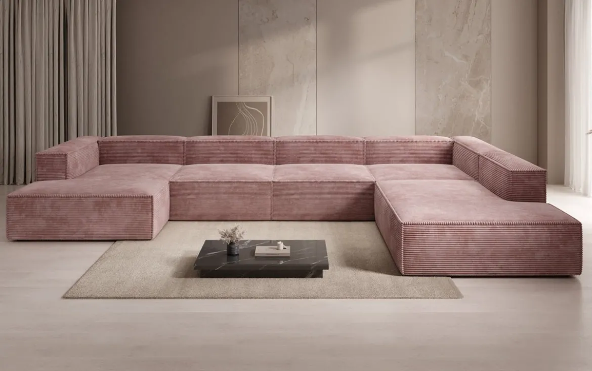 Designer Sofa Lesley U XXL in Cord