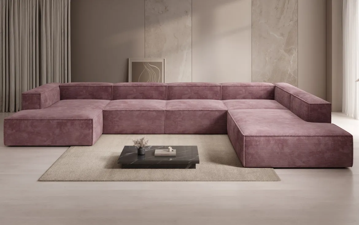 Designer Sofa Lesley U XXL in Cord