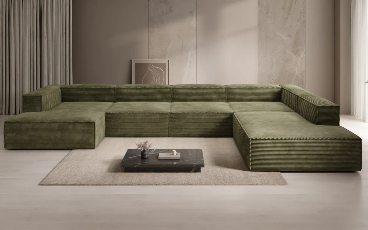 Designer Sofa Lesley U XXL in Cord