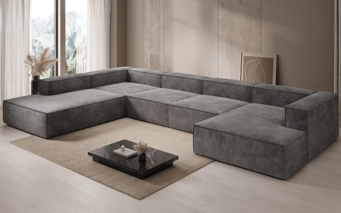 Designer Sofa Lesley U XXL in Cord