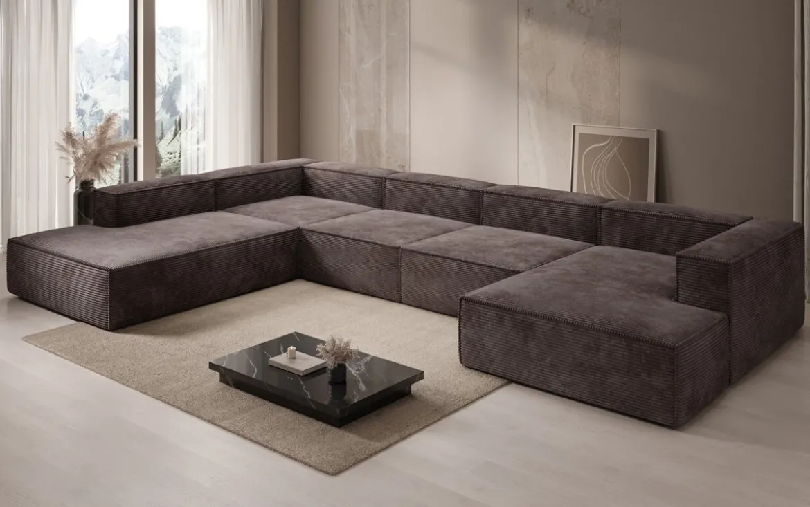 Designer Sofa Lesley U XXL in Cord