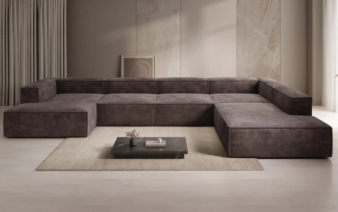 Designer Sofa Lesley U XXL in Cord